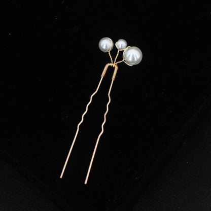 Elegant Bridal Rhinestone Hair Pins with Pearls for Wedding and Party