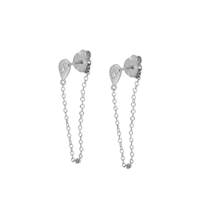 Crmya Gold Plated Women's Earrings Set with Vintage CZ Zircon Drop and Stud Hoops