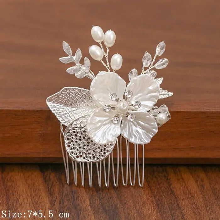 Silver Pearl Rhinestone Bridal Hair Combs - Top-Rated Wedding Hair Accessories for Women Silver 16