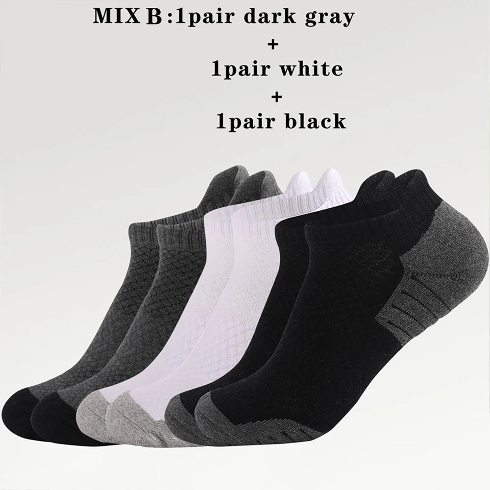 3 Pairs Cotton Thickened Sports Socks Breathable 35 To 50