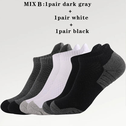 3 Pairs Cotton Thickened Sports Socks Breathable 35 To 50