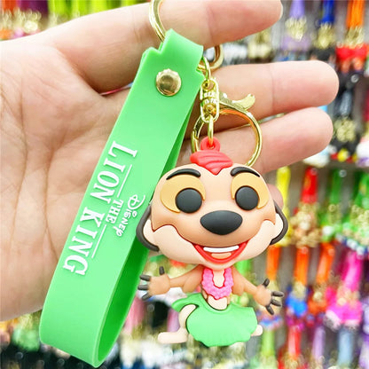 Kawaii Anime Disney Keychain Set Featuring Mickey Mouse, Minnie, Lilo & Stitch