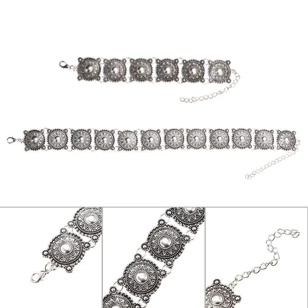 Vintage Fashion Choker Necklace And Bracelet Set For Women