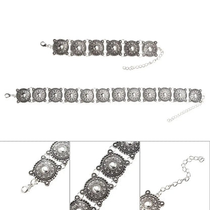 Vintage Fashion Choker Necklace And Bracelet Set For Women