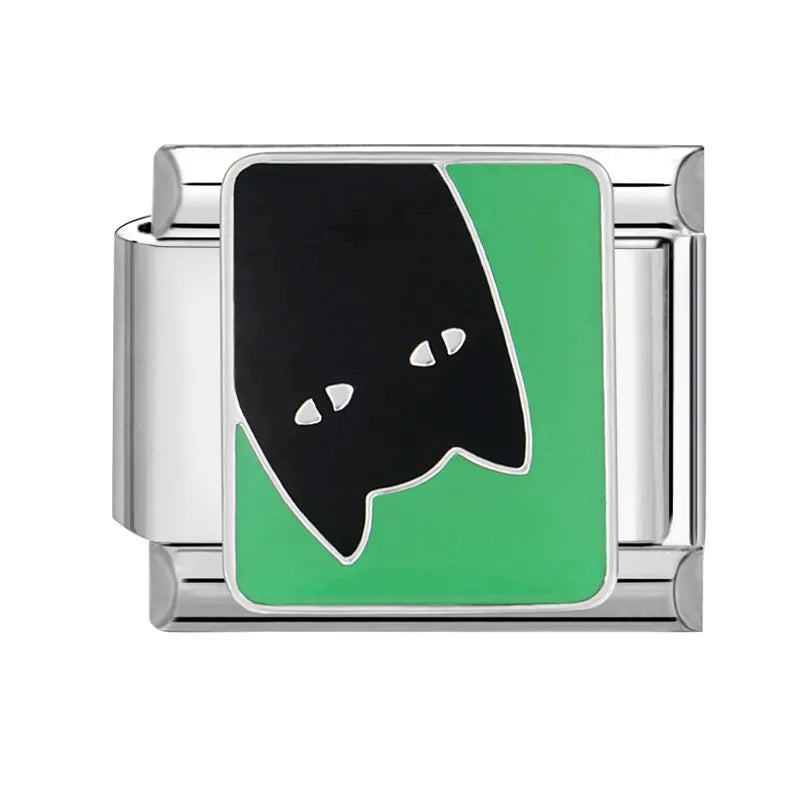 Y2K Green Series Italian Charm Bracelet Links with Camera Woods Flowers Designs in Stainless Steel