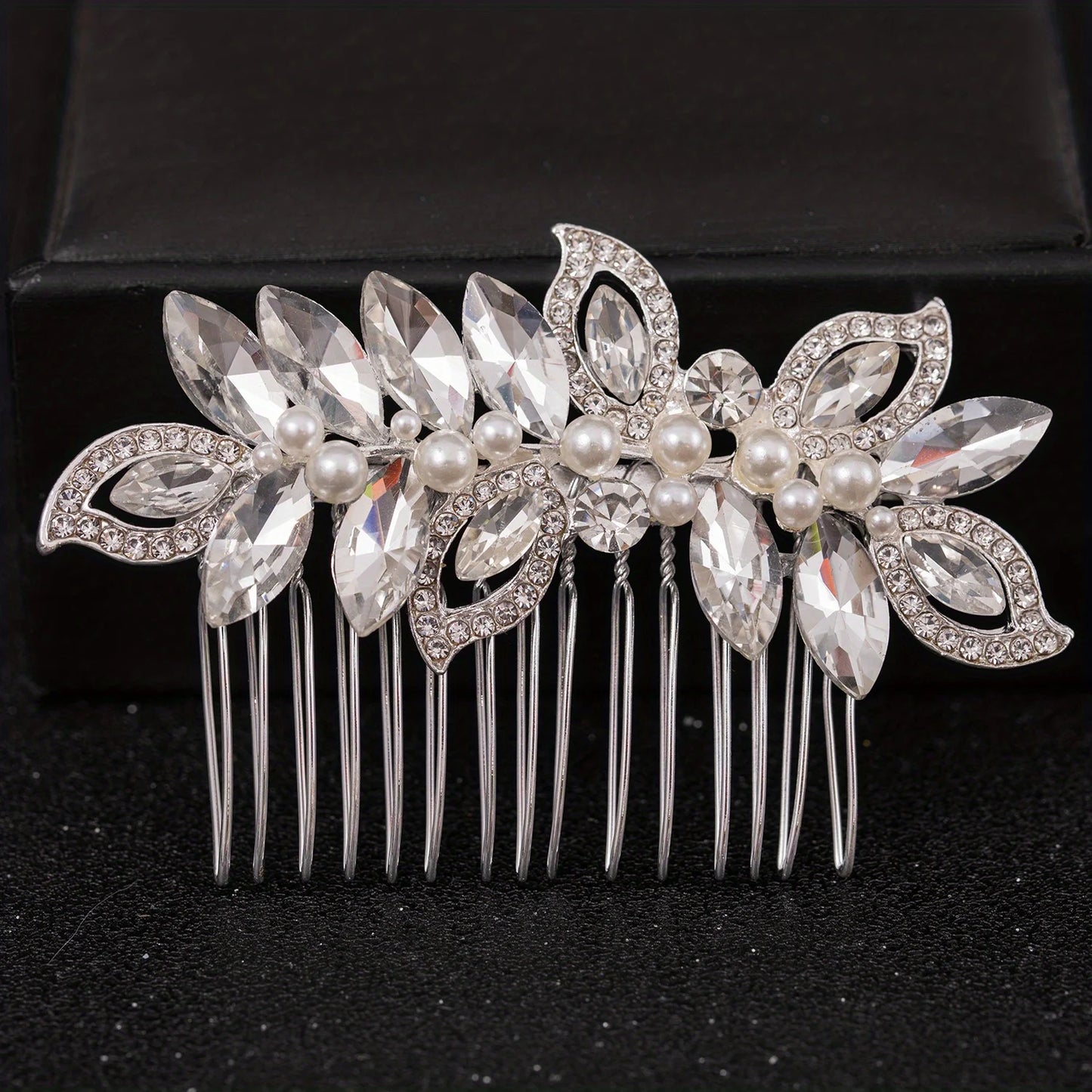 Silver Pearl Rhinestone Bridal Hair Combs - Top-Rated Wedding Hair Accessories for Women Silver 9