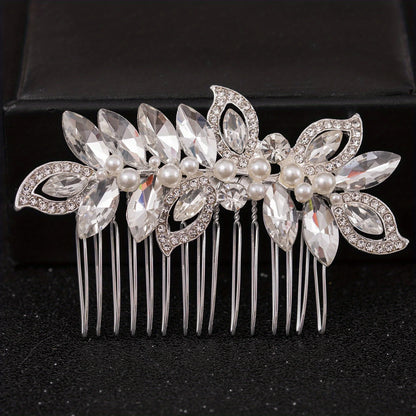 Silver Pearl Rhinestone Bridal Hair Combs - Top-Rated Wedding Hair Accessories for Women Silver 9