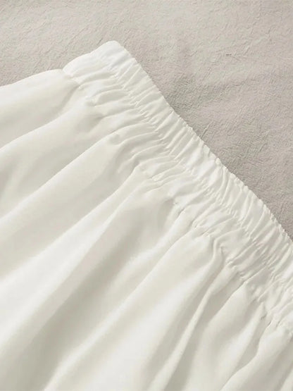 Womens Summer Korean High Waist Pleated A Line Mini Skirt