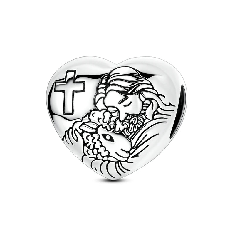 925 Sterling Silver Love Starry Sky Cat Paw Charms Beads
