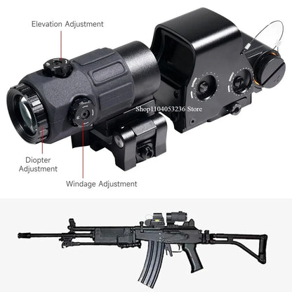 Eotech 558 G43 Magnifier Holographic Sight Scope with Folding Side Flip and 5X Magnification for Tactical Reflex Riflescope