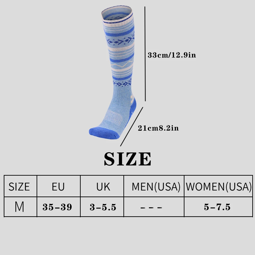 Womens Wool Knee High Thermal Ski Socks For Winter Outdoor