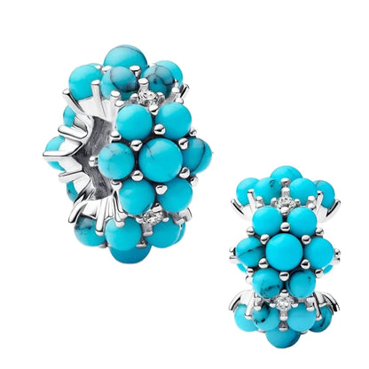 Sterling Silver 925 Skiing Penguin Charm with Geometric Snowflake Beads for Bracelets and Necklaces DIY Jewelry Gift