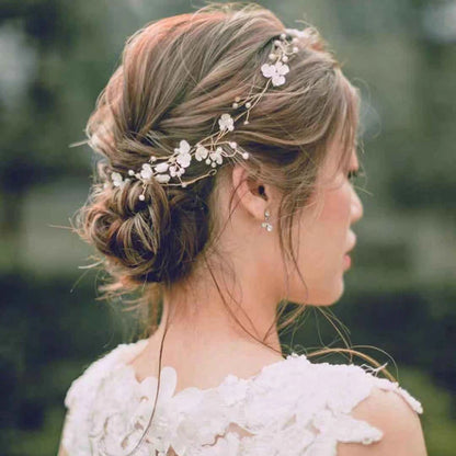 Elegant Pearl Flower Hair Vine for Bridal and Party Glam