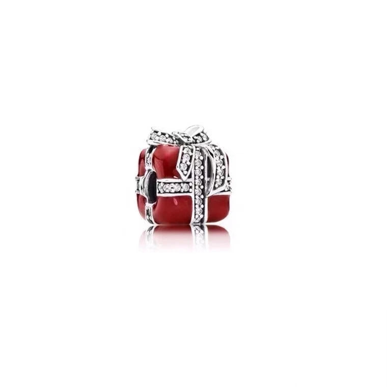 DIY Christmas Charm Bracelet with Santa Reindeer Snowman Tree Train Beads in Silver 925 YY0410
