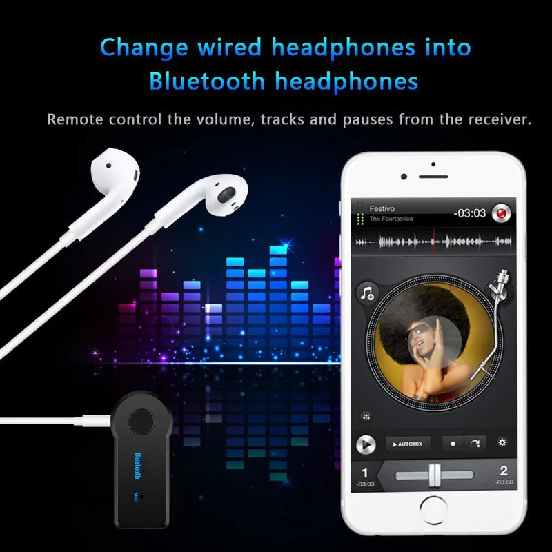 2 in 1 Wireless Bluetooth 5.0 Receiver and Transmitter Adapter with 3.5mm Jack for Car Audio Music Handsfree Aux