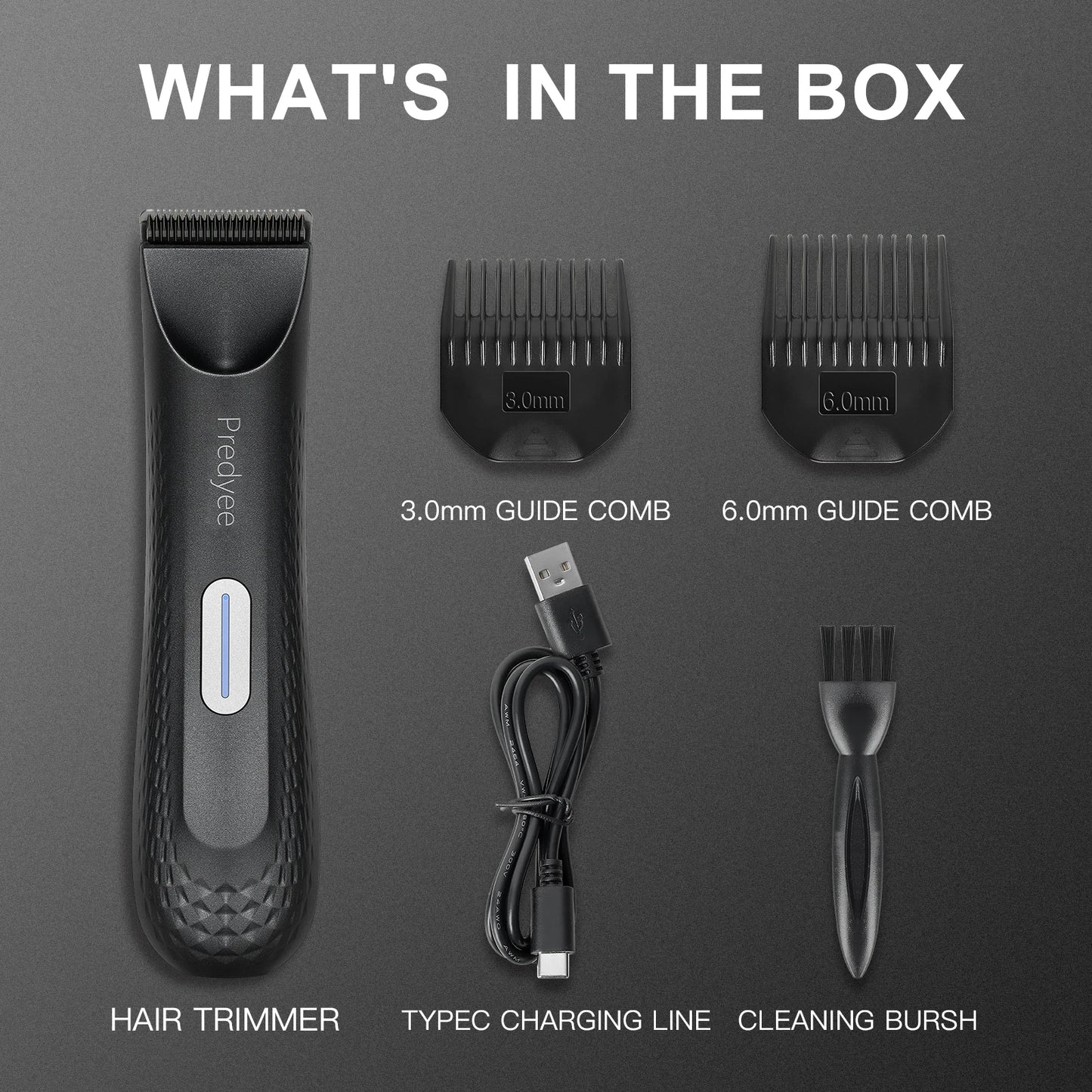 Electric Trimmer for Men's Groin Hair: Waterproof Groomer