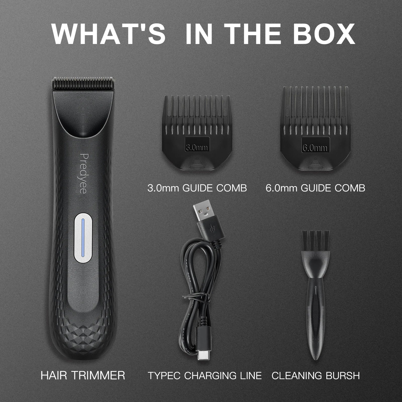 Electric Trimmer for Men's Groin Hair: Waterproof Groomer