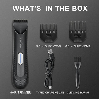 Electric Trimmer for Men's Groin Hair: Waterproof Groomer