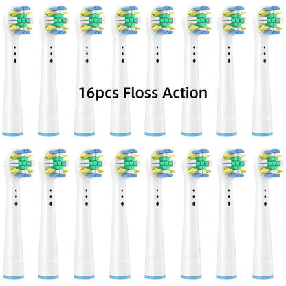 16/20PCS Brush Head Nozzles for Oral B Electric Toothbrush 16 Floss Action