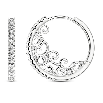 925 Sterling Silver Zirconia Hoop Earrings for Women Engagement Birthday Gift KTE430