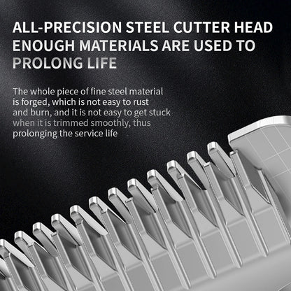 Professional All Metal Rechargeable Dog Hair Clipper Low Noise Pet Grooming Trimmer for Puppies and Cats