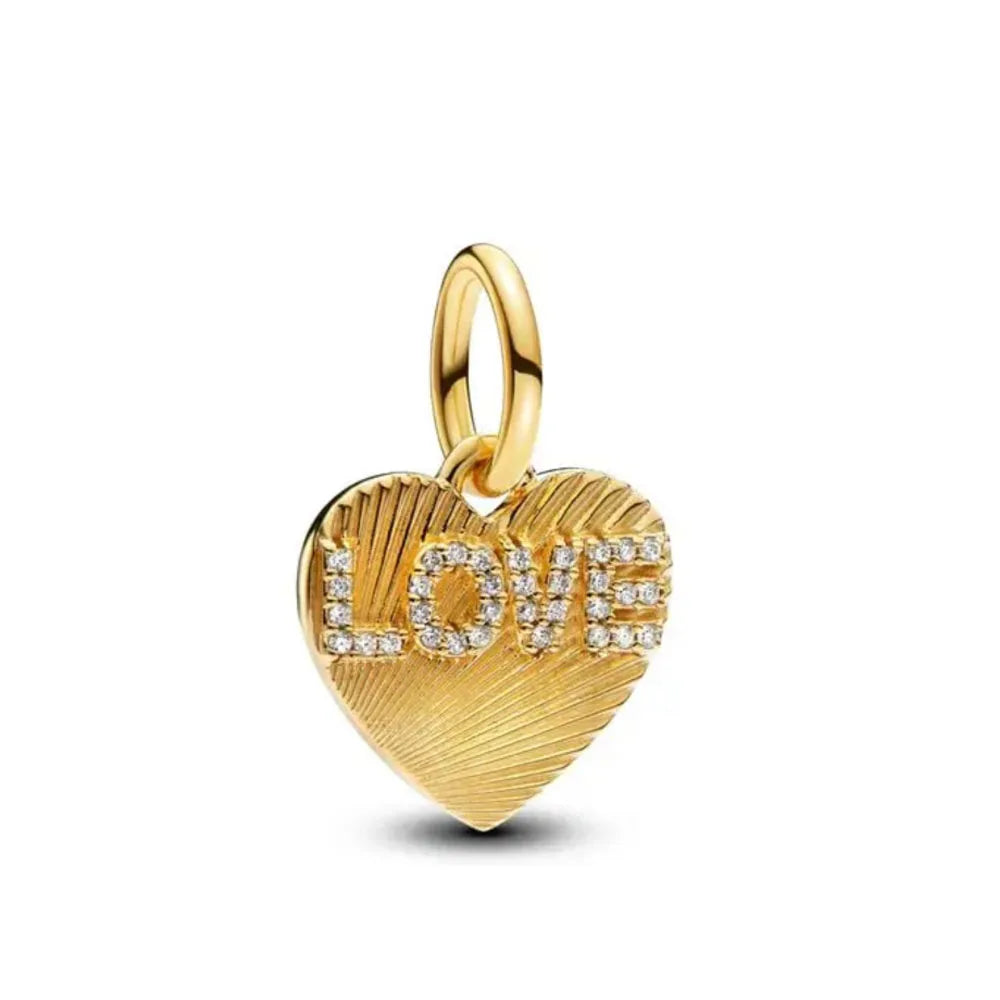 925 Silver Golden Rose Bow Beads Sun and Moon Pendant for European Original Bracelet DIY Exquisite Jewelry Accessories