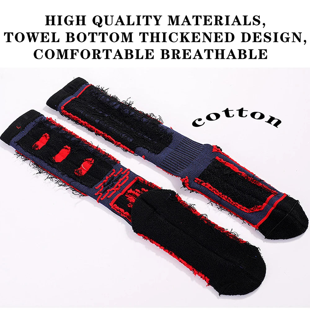 Mens Cotton Knee High Thermal Ski Socks For Winter Use