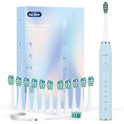 SEJOY Sonic Electric Toothbrush Oral Cleaning IPX7 5 Modes Blue United States