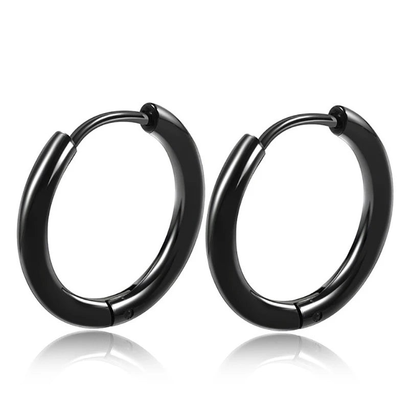 Classic Stainless Steel Hoop Earrings Set for Men and Women 2024