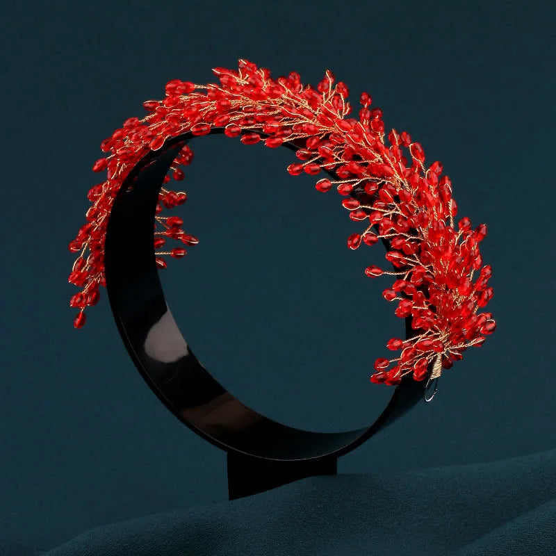 Luxury Handmade Bridal Hair Hoop with Crystal Rhinestone Headwear for Women Elegant Hair Ornament Jewelry