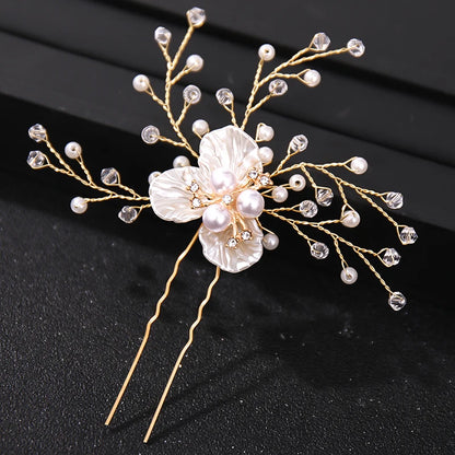 Elegant Crystal Pearl Rhinestone Hairpins for Women Bridal Party Accessories