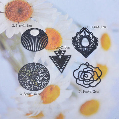 Brass Leaf Sunflower Waterdrop Charms Set for DIY Jewelry Making