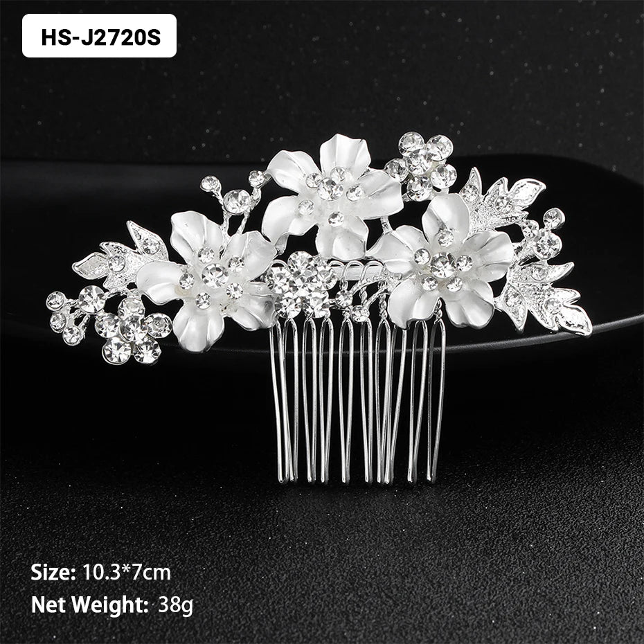 Efily Classic Silver Wedding Hair Combs - Crystal Rhinestone Bridal Accessories HS-J2720S Hair Combs