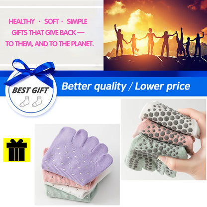 Celebrity Loved Womens Rhinestone Grip Yoga Toe Socks