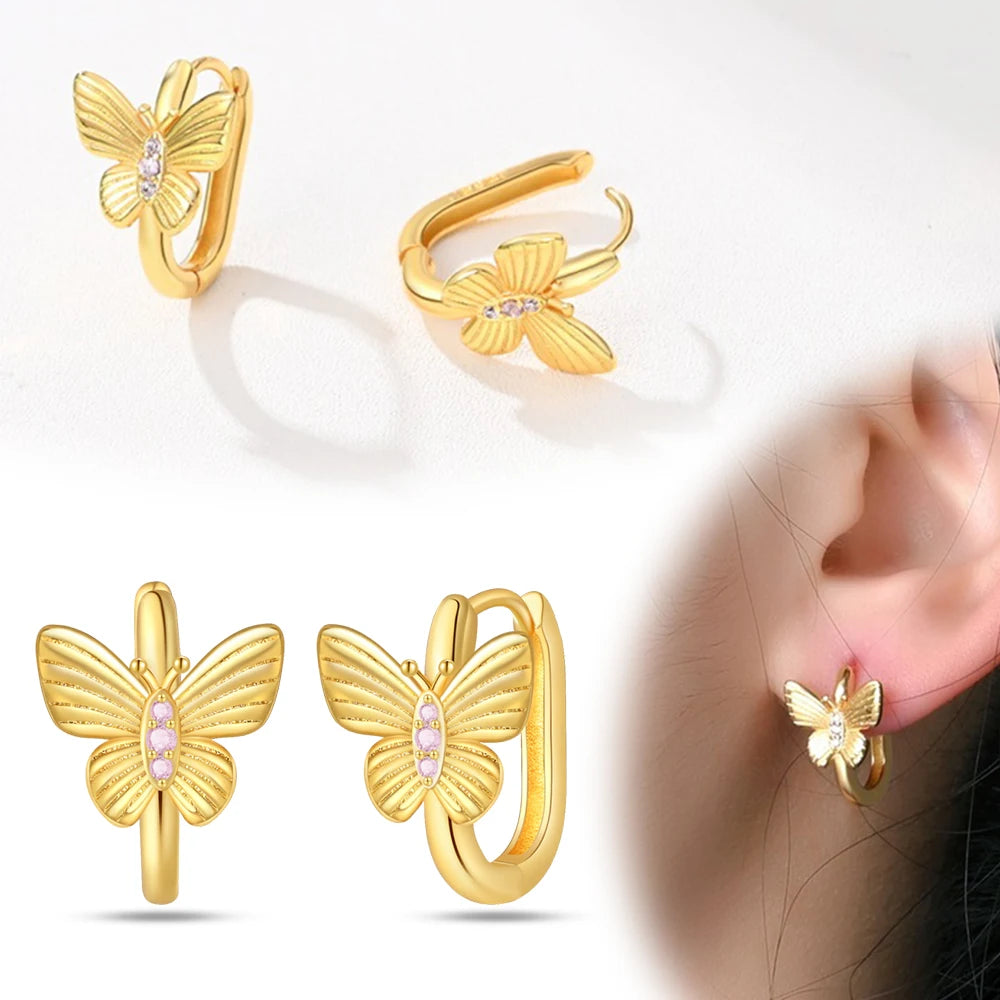 Elegant 925 Silver Twist Zircon Hoop Earrings for Women - Ideal Engagement or Birthday Gift
