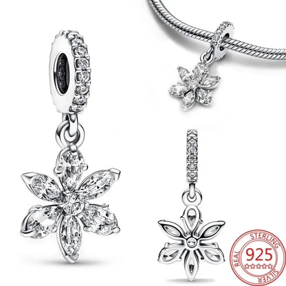 925 Sterling Silver Colorful Rainbow Stars Moon Sun Charm for Women DIY Fine Jewelry Pendant Bracelet Necklace