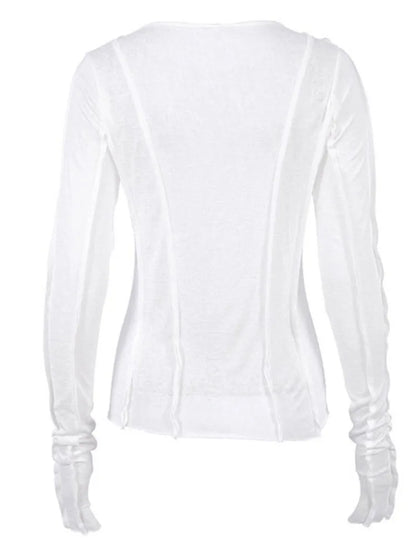 Yellow Long Sleeve Crop Top For Women Elegant Casual Fit