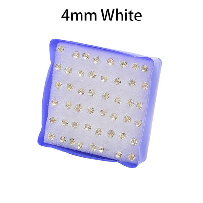 20 Pair Set Women Girls Rhinestone Crystal Stud Earrings Elegant Daily Wear Jewelry Gift