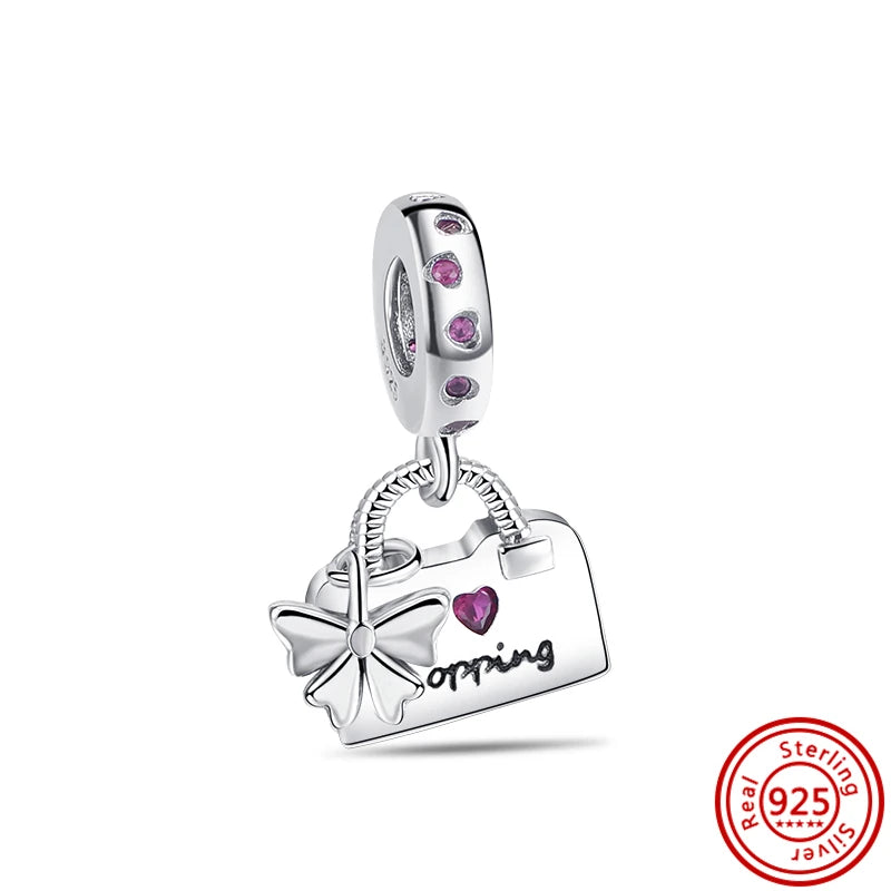 925 Silver Lucky Crown Butterfly Heart Family Tree Beads