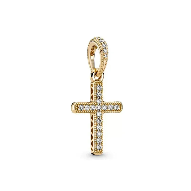 925 Sterling Silver Virgin Mary Angel Cross Pendant Necklace Charm for DIY Jewelry Gifts