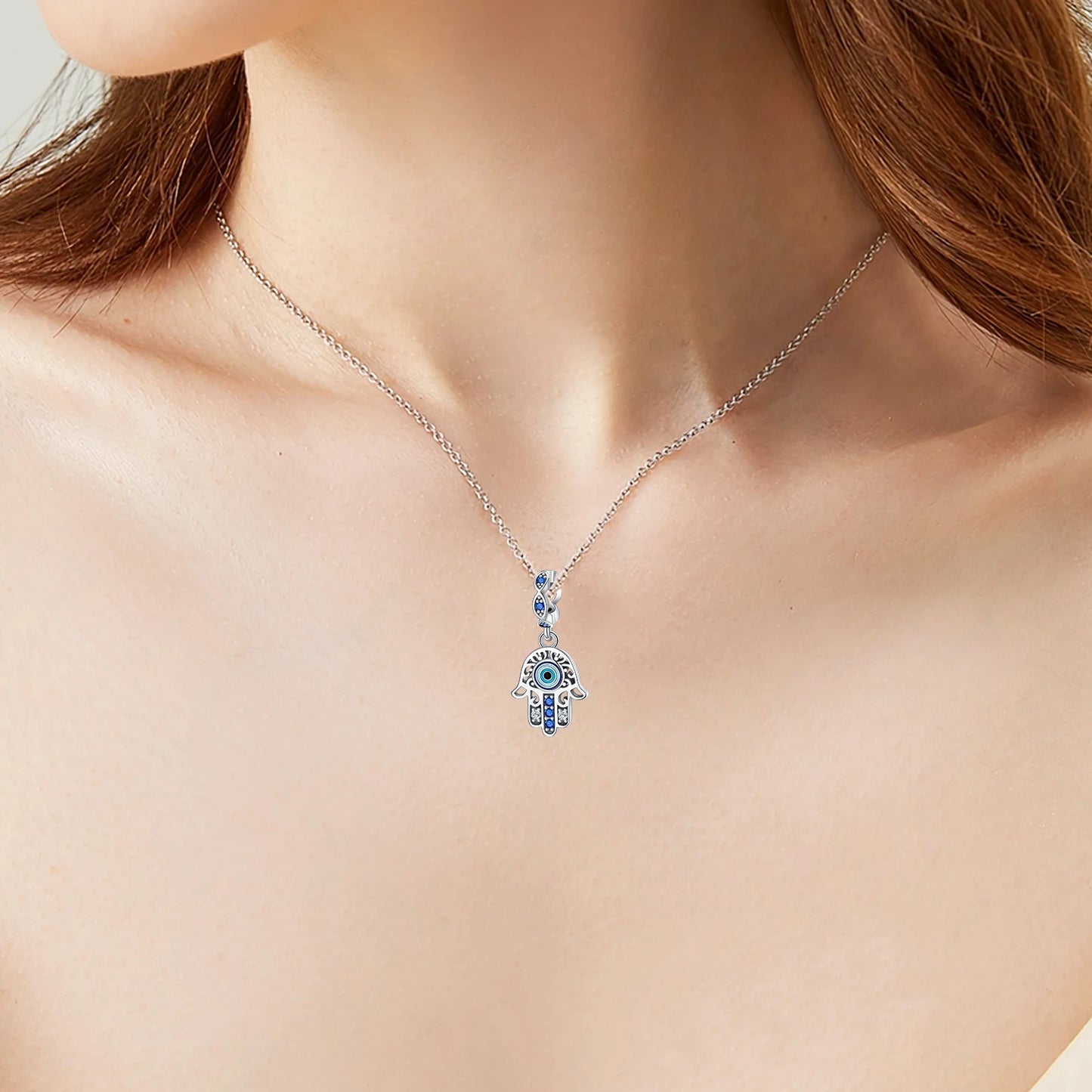 925 Sterling Silver Blue Evil Eye Jewelry Set With Zircon Charms Pendant Ring Earrings For Bracelet Necklace Gift