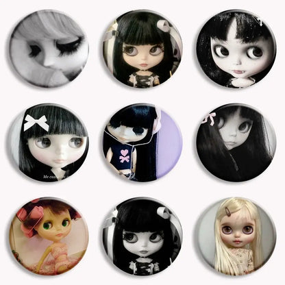 Music Blythe Doll Gothic Style Button Pin Brooch Badge