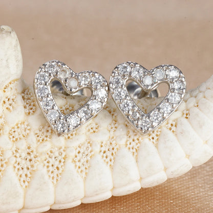 2Pcs Helix Ear Piercing Stud Earrings for Women Zircon Heart Star Moon Tragus Accessories Jewelry Gift