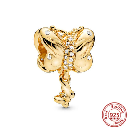 925 Sterling Silver Zodiac Pendant with Colorful Zircon for Charm Bracelets N009 3mm-4mm