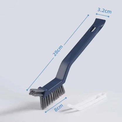 Effective Cleaning Brush for Corners and Gaps - 2-in-1 Multipurpose Tile and Bathroom Brush Double headed blue