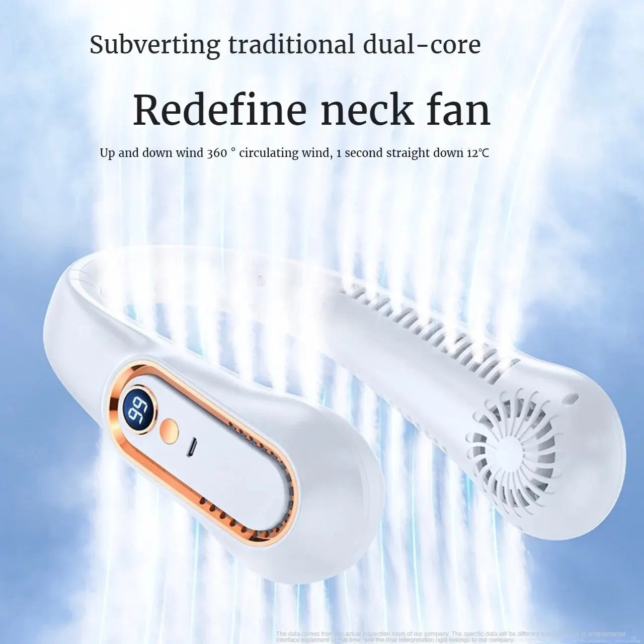 2024 USB Rechargeable Portable Neck Fan with Dual Ventilation