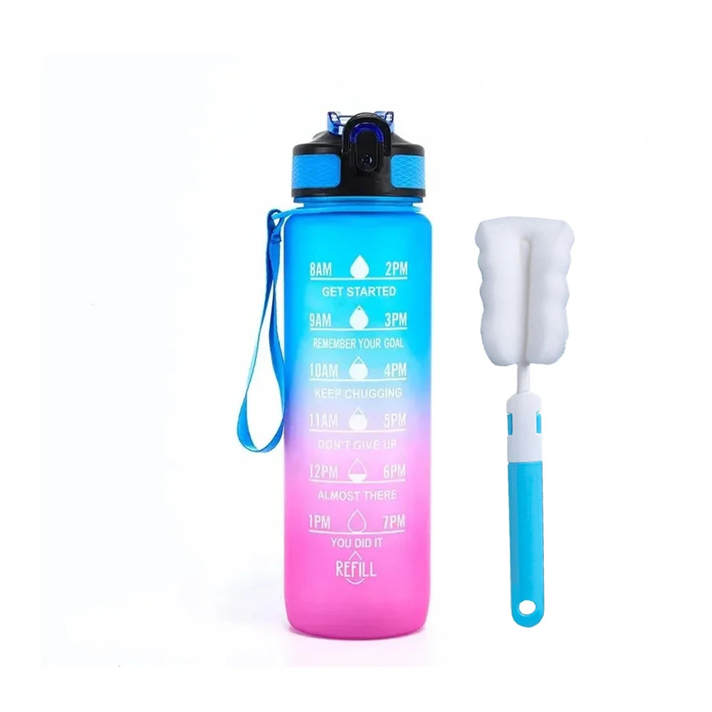 32 Oz Motivational Water Bottle With Straw And Strap