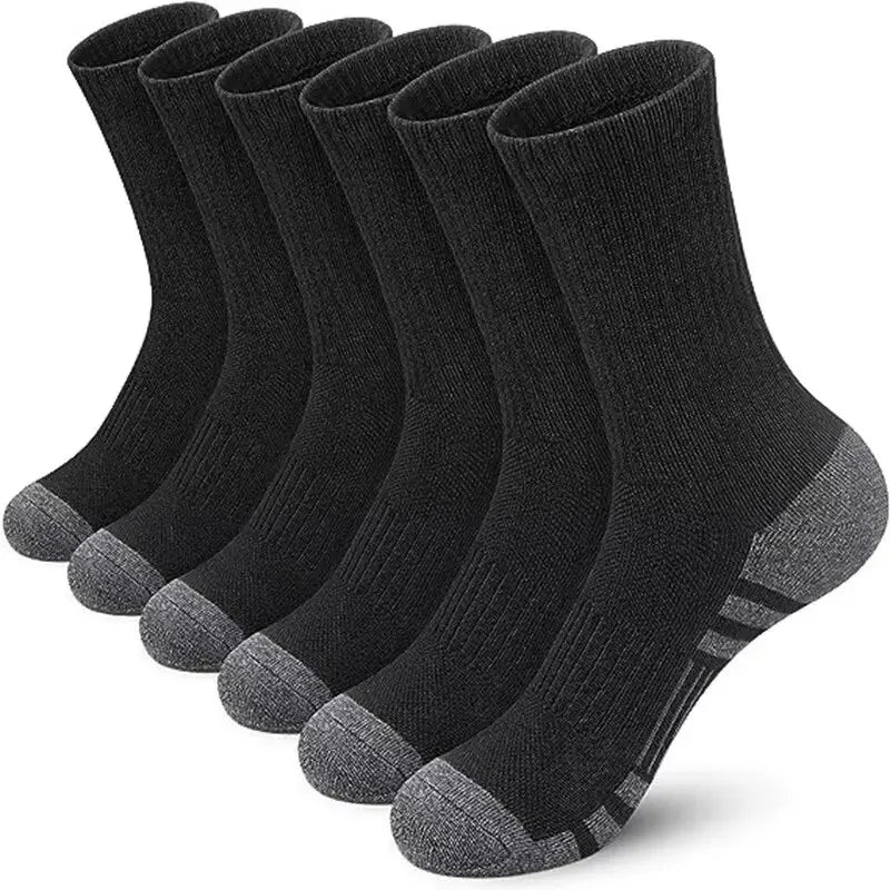 3 Pairs Men's Outdoor Gym Socks Comfortable Ground-Gripping EU 40-45 6 Pairs Black