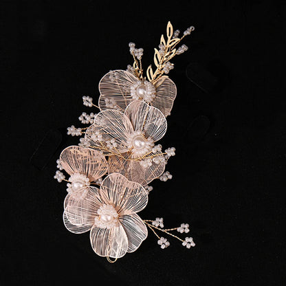 Elegant Alloy Flower Hair Combs for Bridal and Party Glamour
