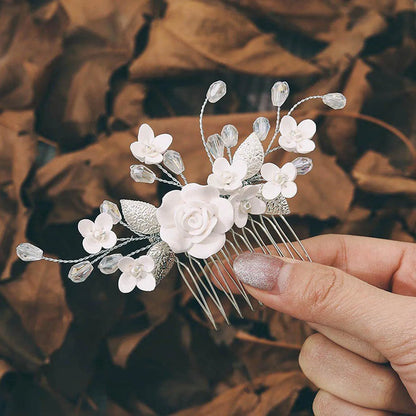 Korean Pearl Hair Combs - Handmade Hairpins & Clips for Women, Brides & Girls GE-7